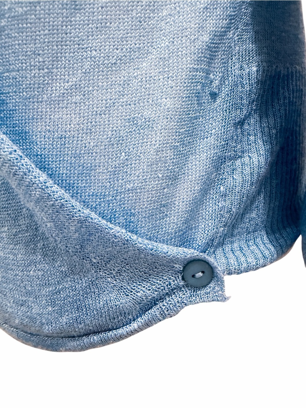 NIC+ZOE Lightweight 4 Way Slub Knit Linen Blend 3/4 Sleeve Cardigan Blue M NWT - Picture 12 of 16